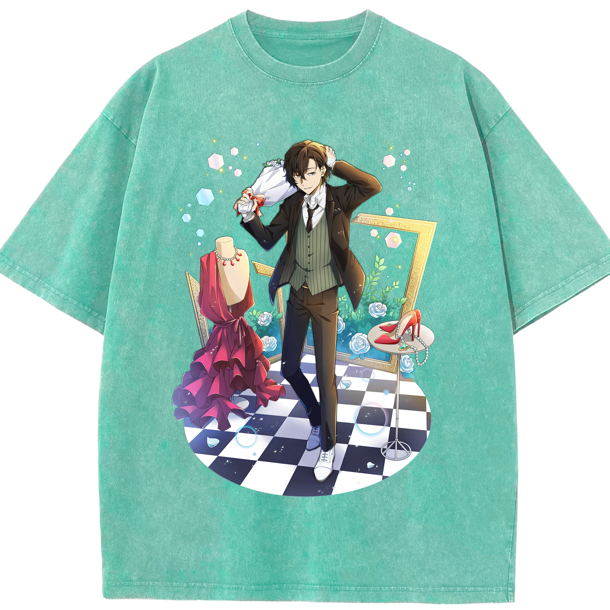 （画像用） 文豪ストレイドッグス Bungo Stray Dogs 綿100% ヴィンテージ風 半袖Tシャツ（フロントプリント）